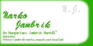 marko jambrik business card